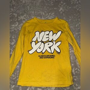 H&M Yellow Long Sleeve Kids Tee with New York Graphic